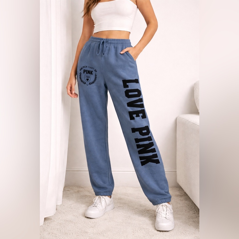 Victoria’s Secret PINK Blue Fleece Sweatpants – Size M
